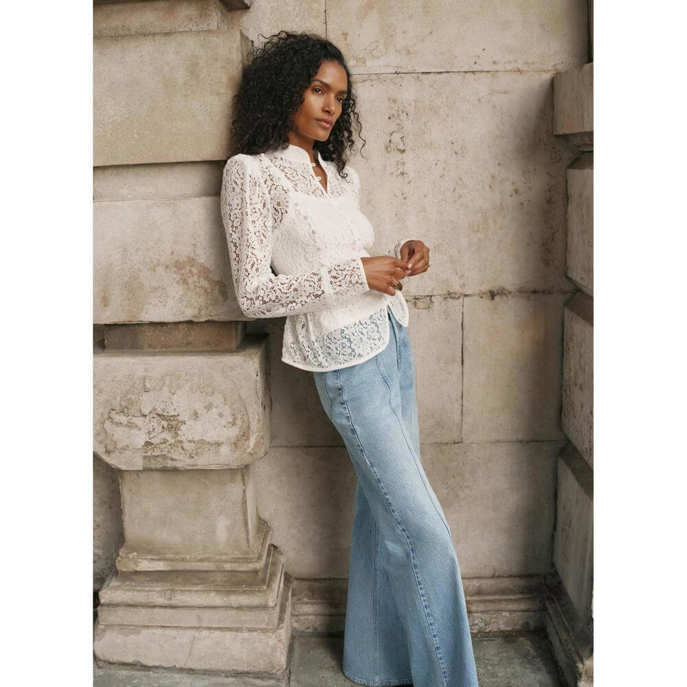 Mint Velvet White Lace Blouse